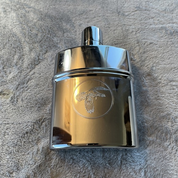 Wild Turkey Other - Wild Turkey Embossed Bird Scene Plastic Chrome Glass Lined Flask Empty 200 ml